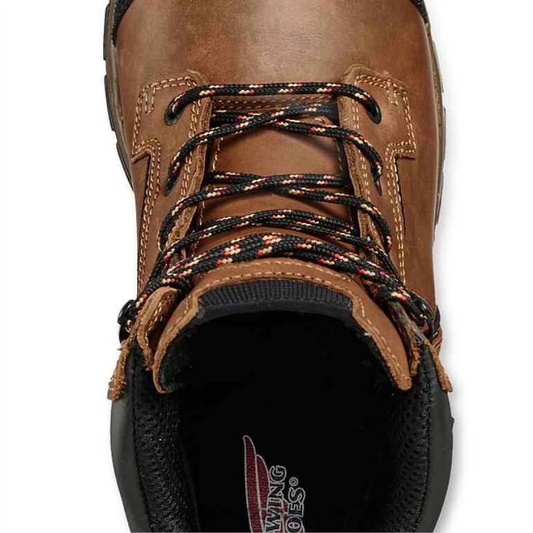 marromRed Wing Bota metguard masculina estilo 4435 supersole de segurança à prova d'água de 8 polegadas F2TL269