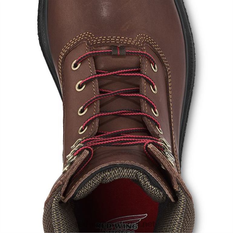 marromRed Wing bota de trabalho - estilo 435 king toe masculina de 6 polegadas à prova d'água F2TL298