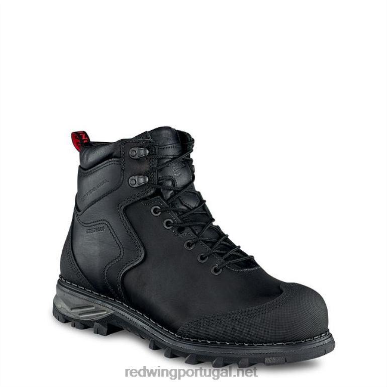 pretoRed Wing Bota masculina estilo 2410 burnside de segurança à prova d'água de 6 polegadas F2TL2108