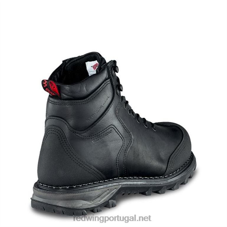 pretoRed Wing Bota masculina estilo 2410 burnside de segurança à prova d'água de 6 polegadas F2TL2108