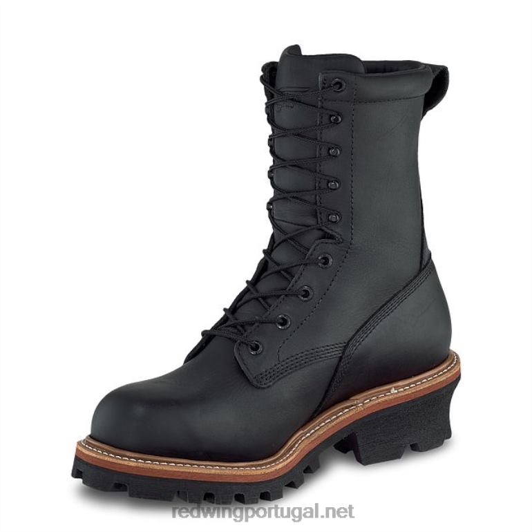 pretoRed Wing bota de trabalho - estilo 4454 brnr xp masculina de 8 polegadas isolada, à prova d'água e biqueira de segurança F2TL266