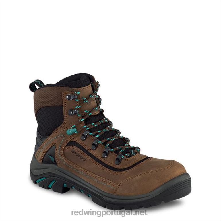 marrom/turquesaRed Wing Bota feminina estilo 2340 King Toe de segurança à prova d'água de 5 polegadas F2TL2157