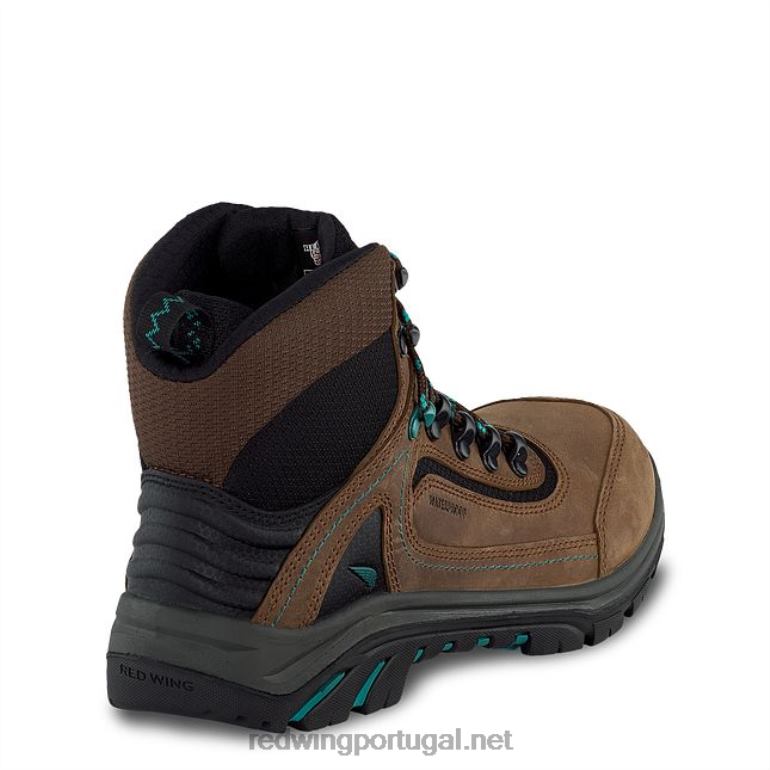 marrom/turquesaRed Wing Bota feminina estilo 2340 King Toe de segurança à prova d'água de 5 polegadas F2TL2157