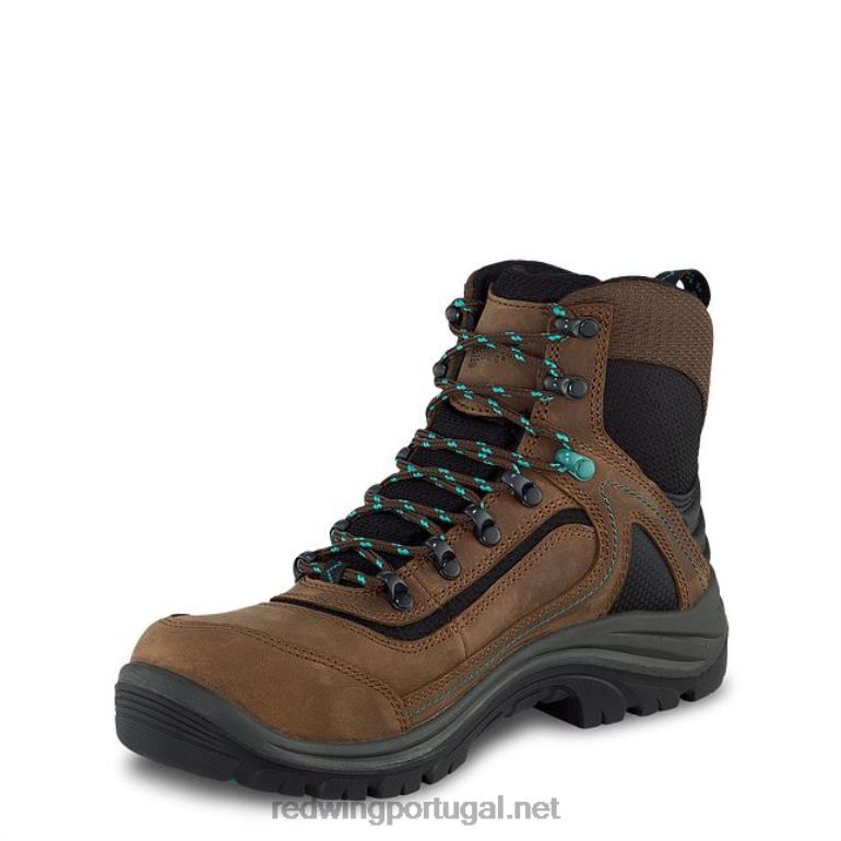 marrom/turquesaRed Wing Bota feminina estilo 2340 King Toe de segurança à prova d'água de 5 polegadas F2TL2157
